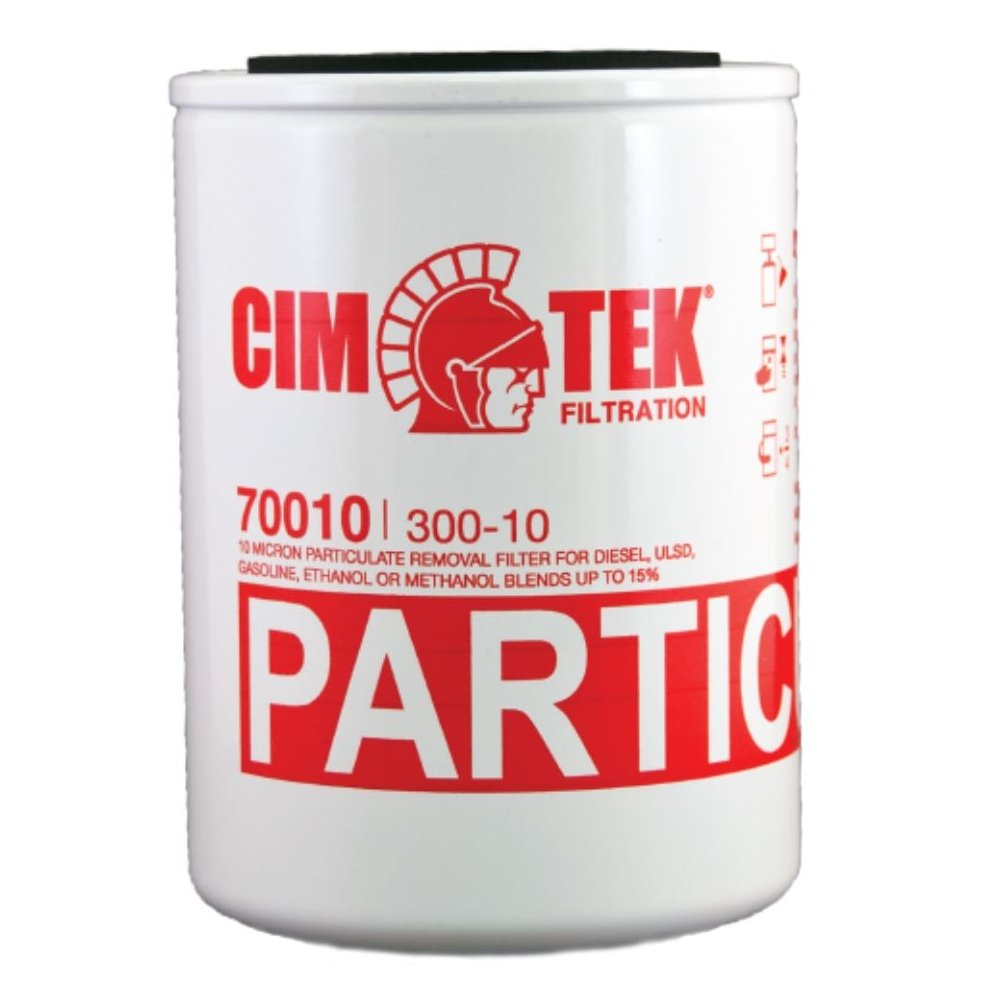 Cim-Tek 70010 front view showing label and spin-on design for fast changeouts