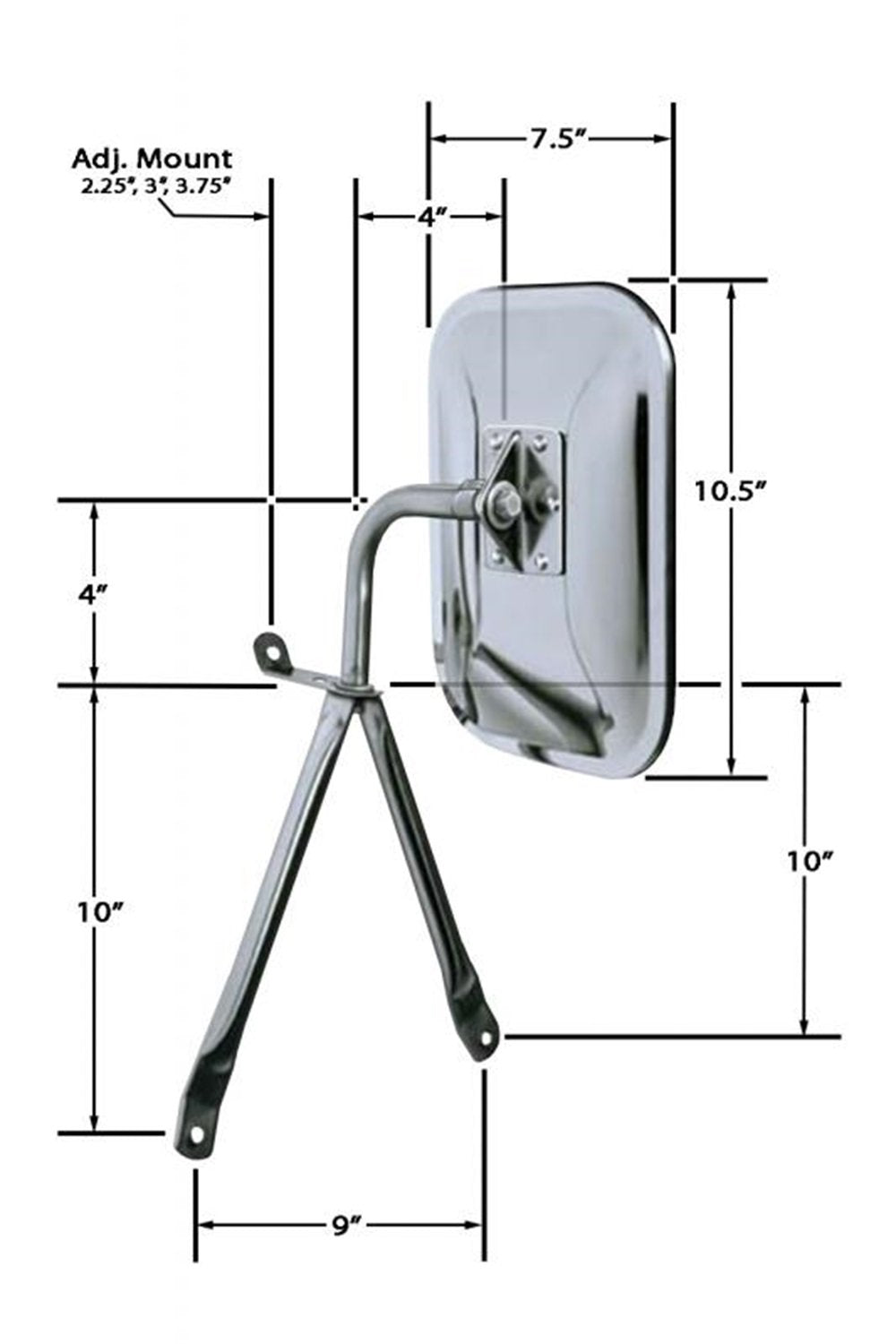 CIPA 45500 mounted on van demonstrating swing-away adjustability