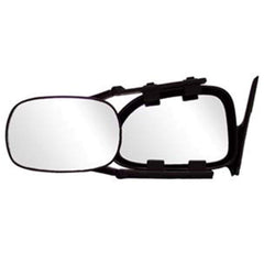 CIPA clip-on mirror front view showing reflective face and black silver trim benefits clearer towing sightlines