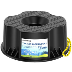 CircleRoad front view of jack block showing stable base and load distribution benefit