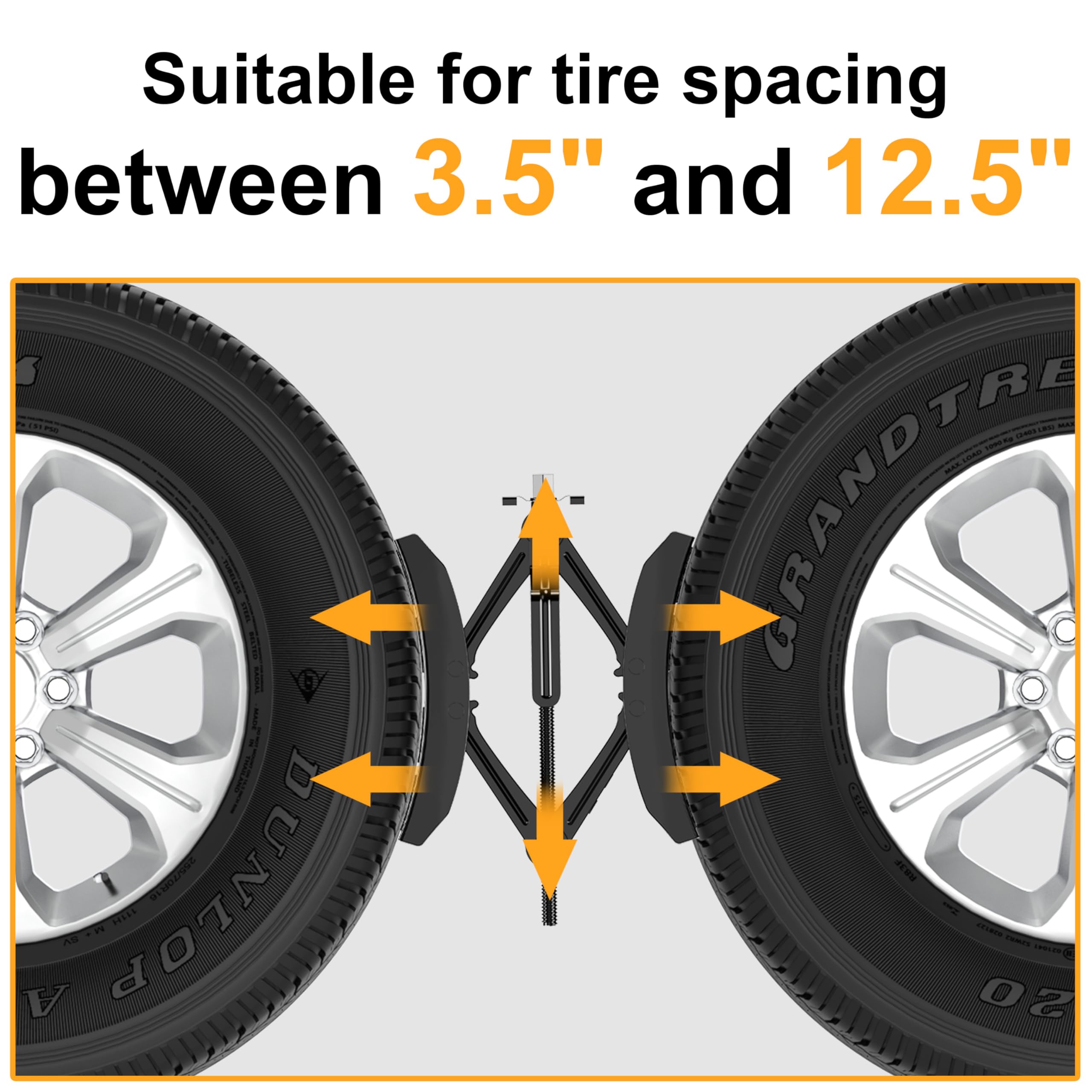 CircleRoad installed between RV tires demonstrating added stability benefit