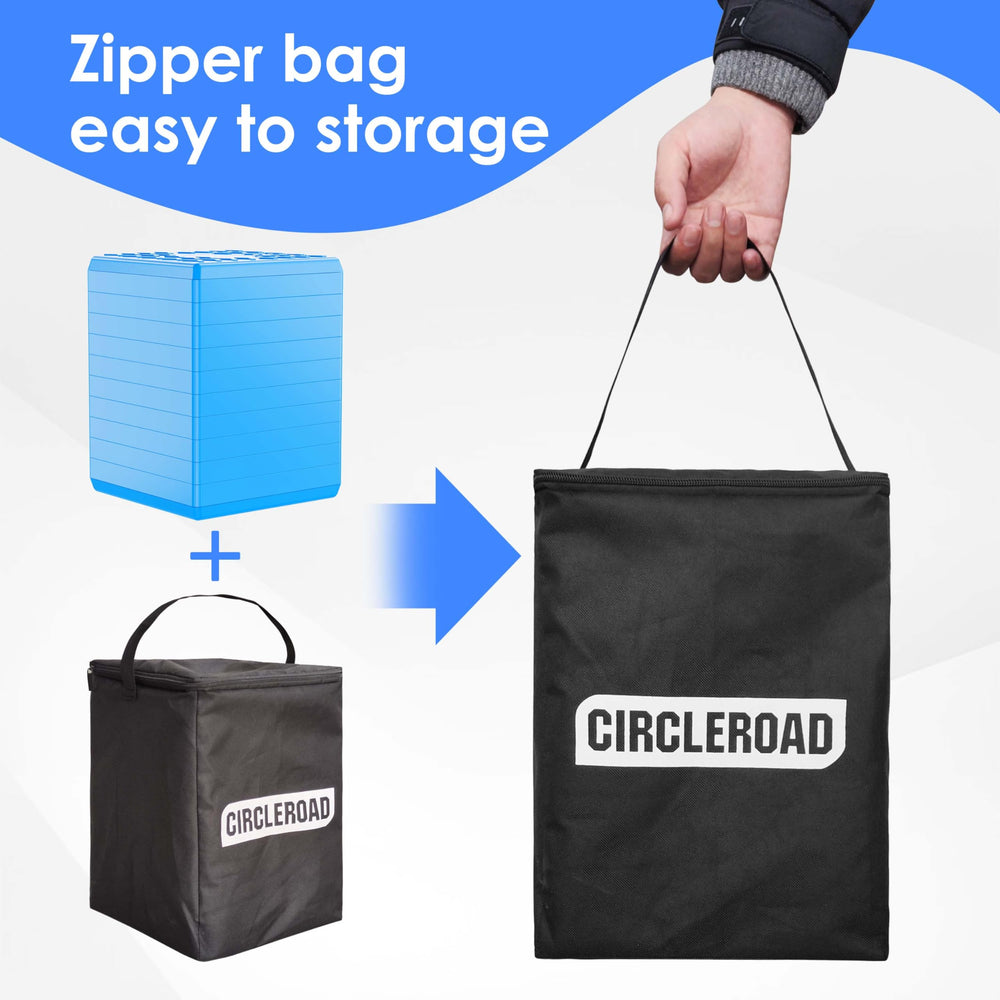 CircleRoad blocks under RV wheel demonstrating stable lift and safety