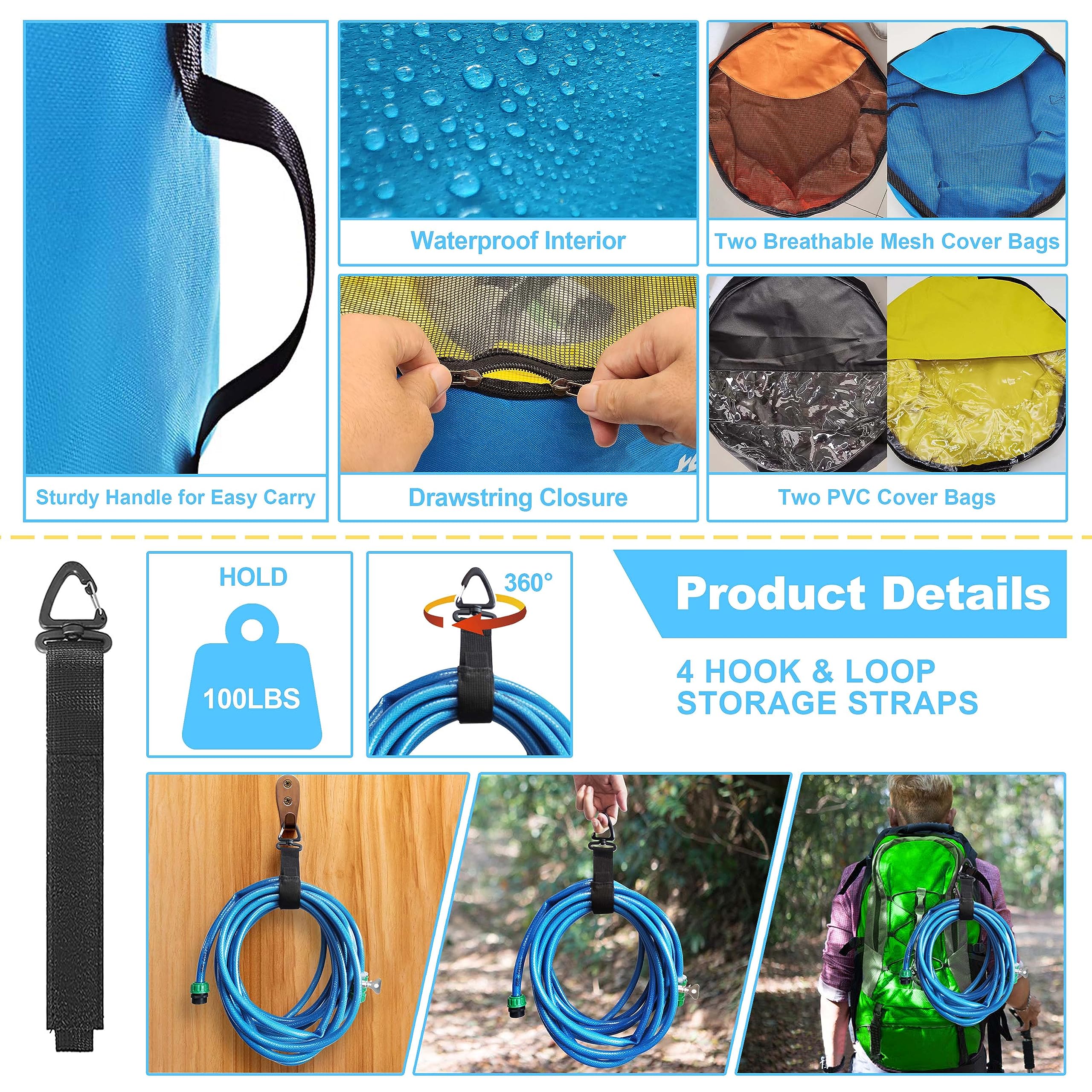 CircleRoad bags at campground next to RV illustrating tidy storage and faster setup