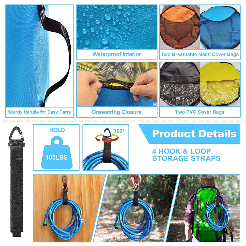 CircleRoad bags at campground next to RV illustrating tidy storage and faster setup