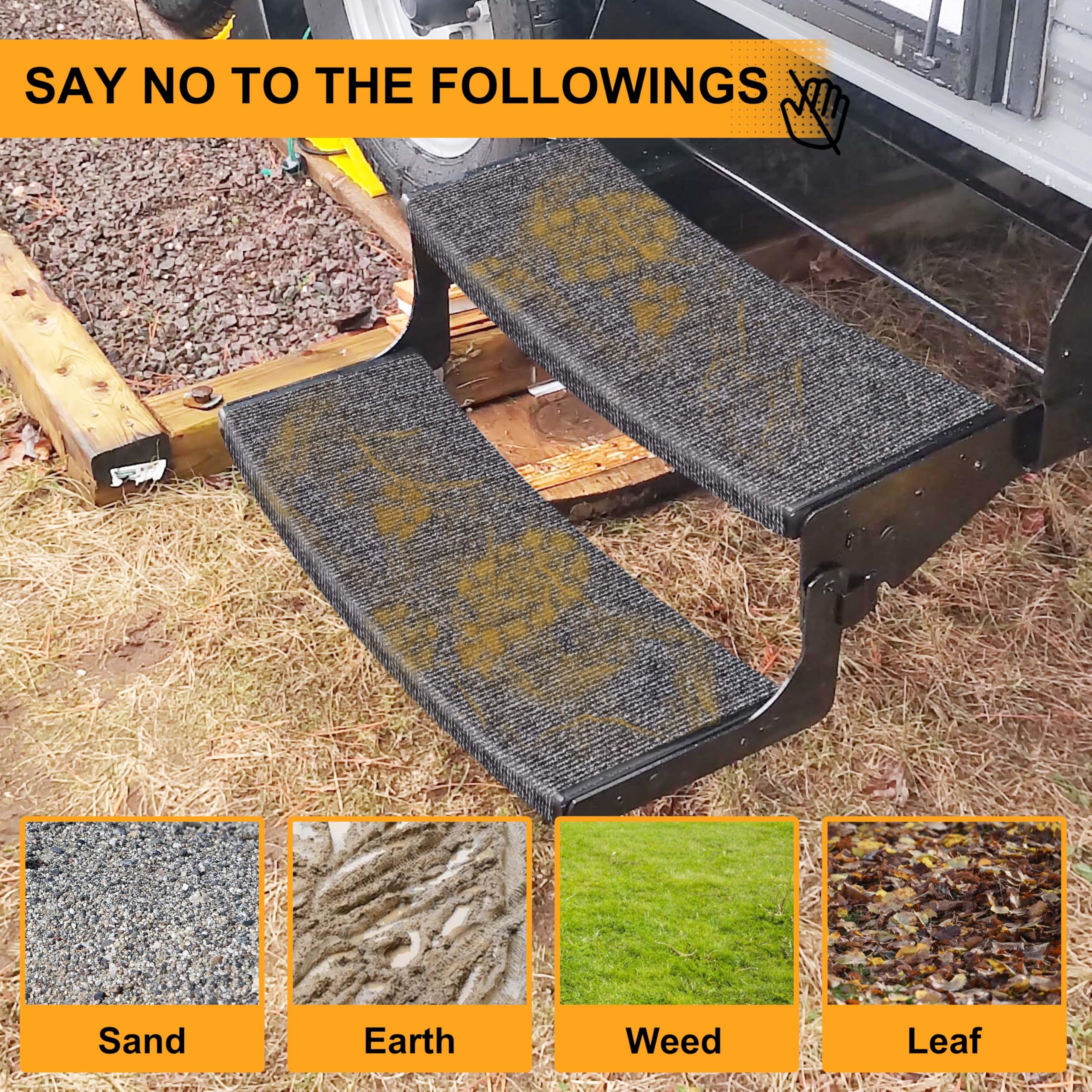 CircleRoad step cover installed at campsite entry offering clean, safe access