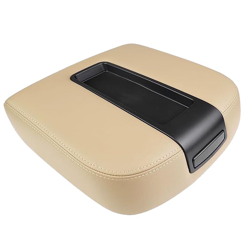 Citumo front view of beige armrest lid cover showing clean factory look and fit