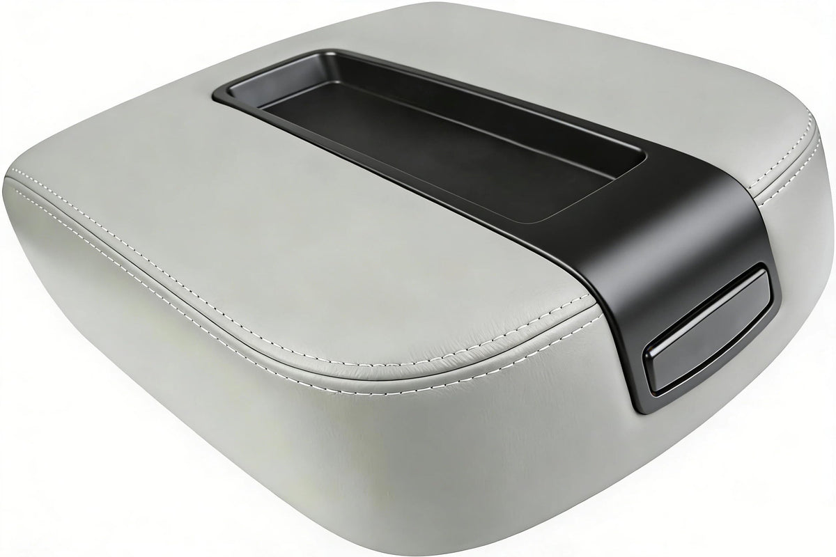 Citumo front view armrest cover gray showing fit and factory look