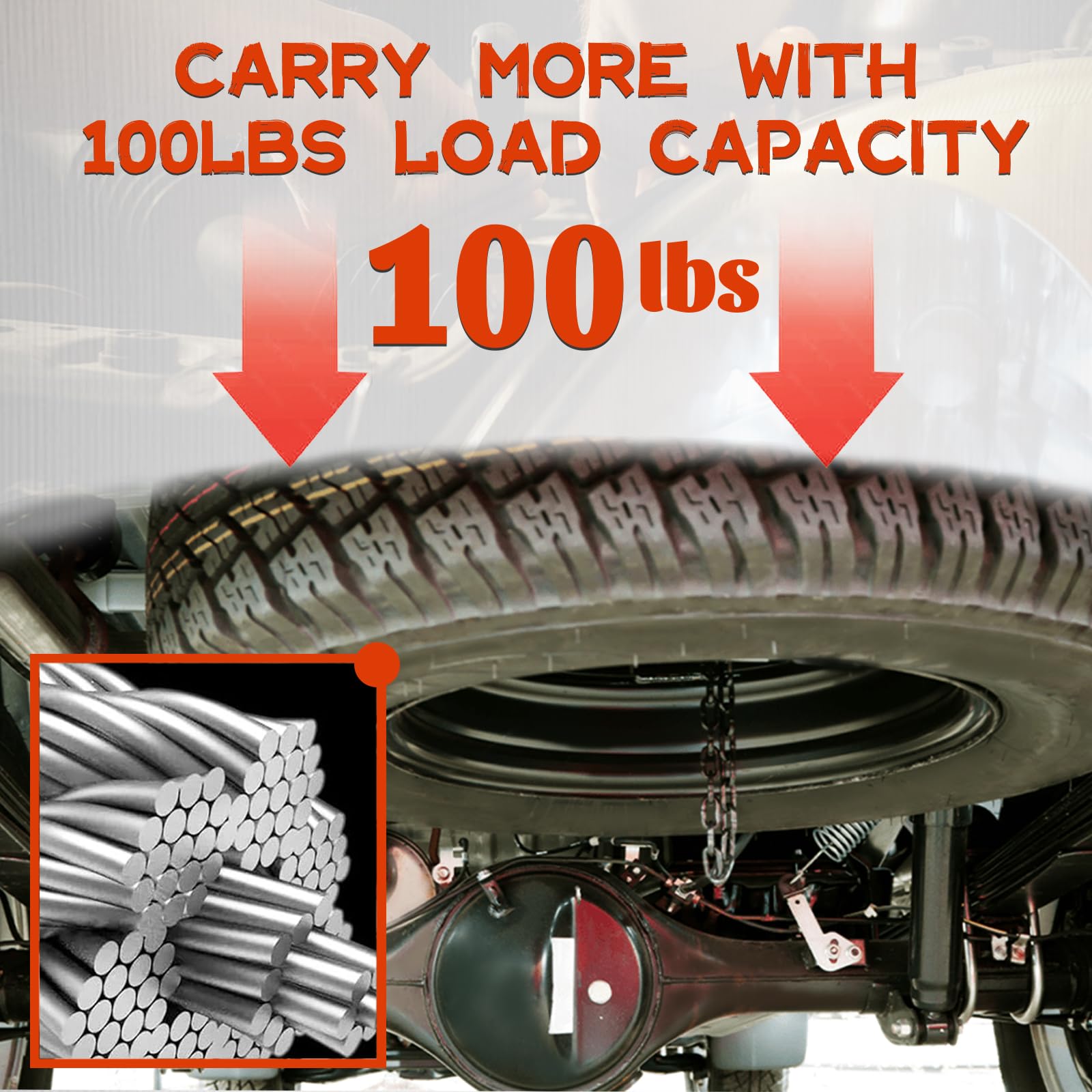 Citumo installed under truck with spare wheel showing restored storage reliability