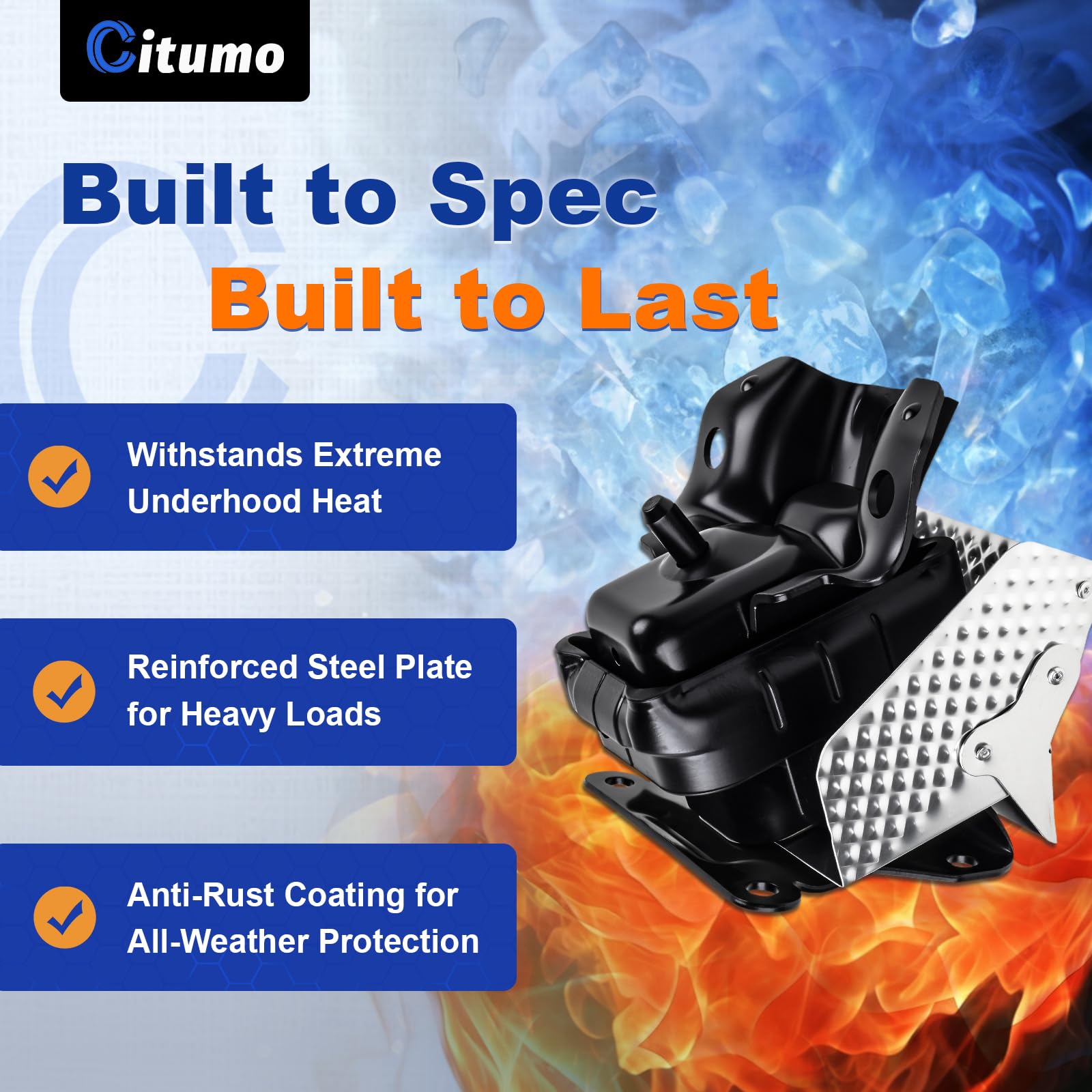 Citumo motor mount size comparison with ruler for accurate dimensioning