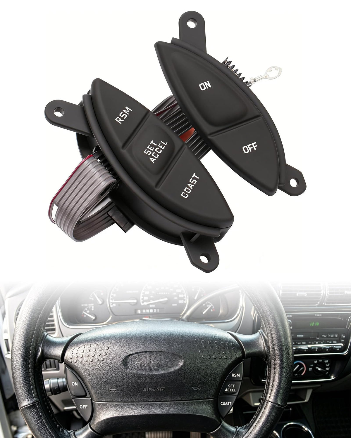 Citumo cruise control switch front view showing fit and finish for easy replacement