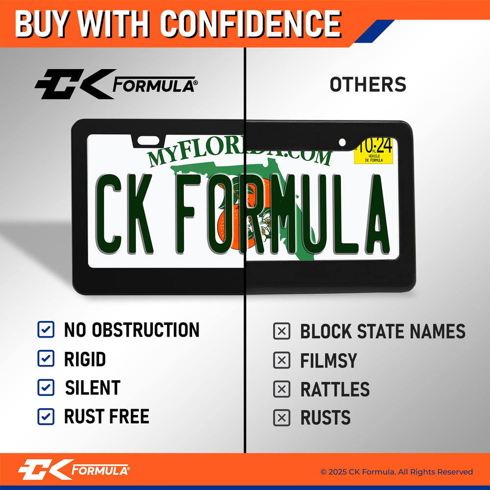CK FORMULA installed on SUV rear demonstrating sticker visibility compliance