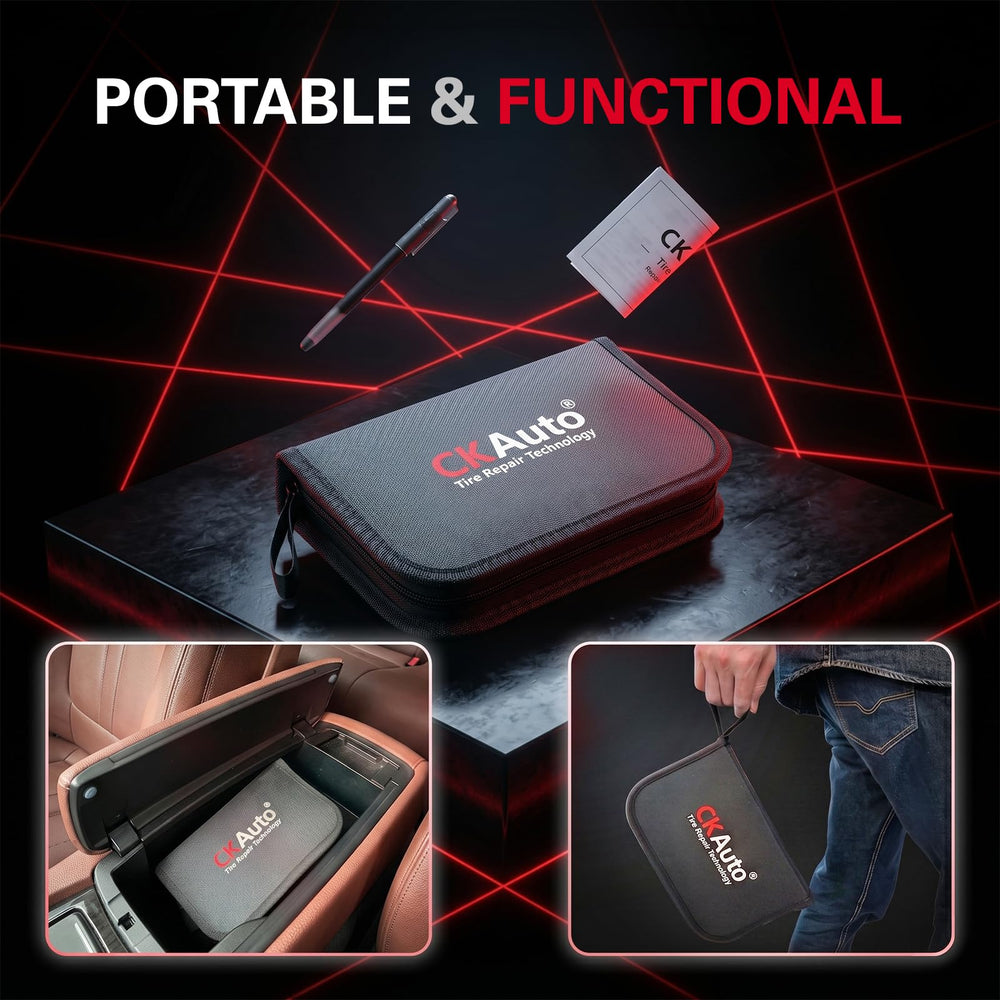 CKAuto compact carry bag packed for easy storage and portability