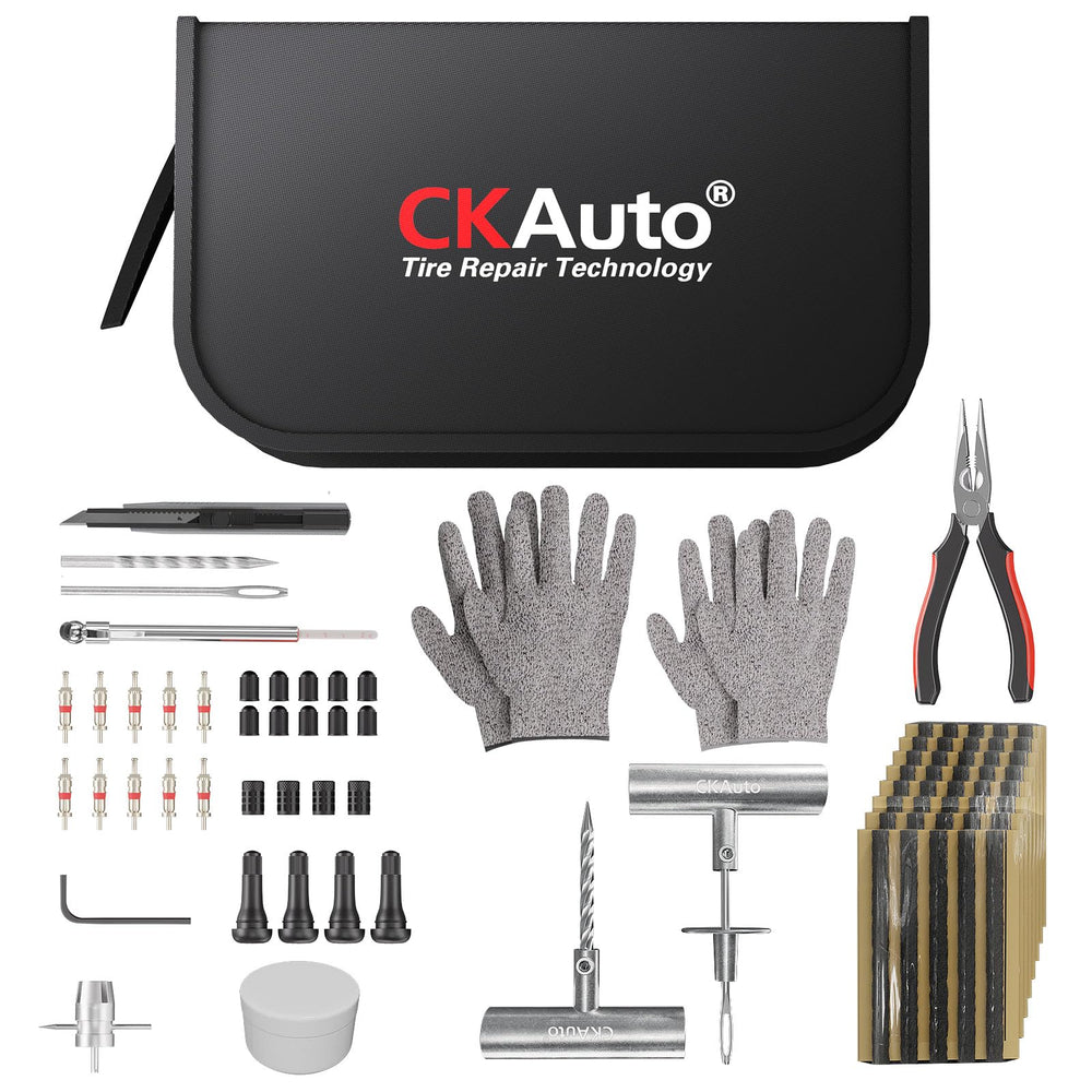 CKAuto front of kit bag laid out showing organized tools and benefits of portability