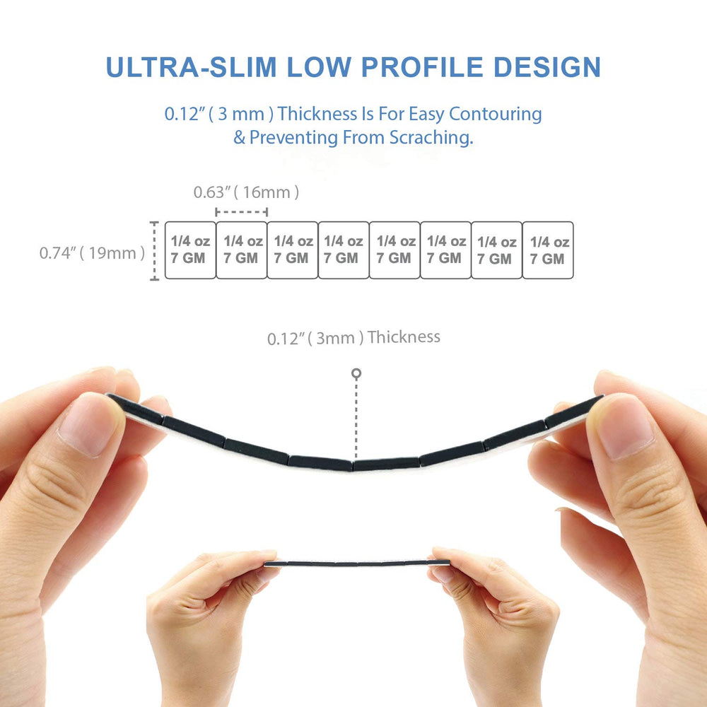 CKAuto segments next to ruler for scale, highlighting easy application size