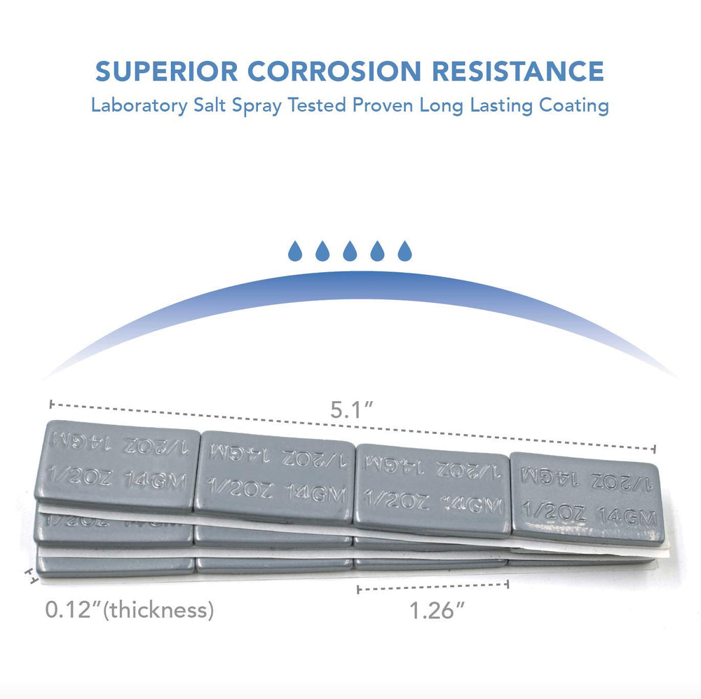 CKAuto weight segments next to ruler showing 1/2oz size for quick visual scale and accurate fit