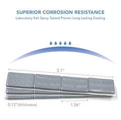 CKAuto weight segments next to ruler showing 1/2oz size for quick visual scale and accurate fit