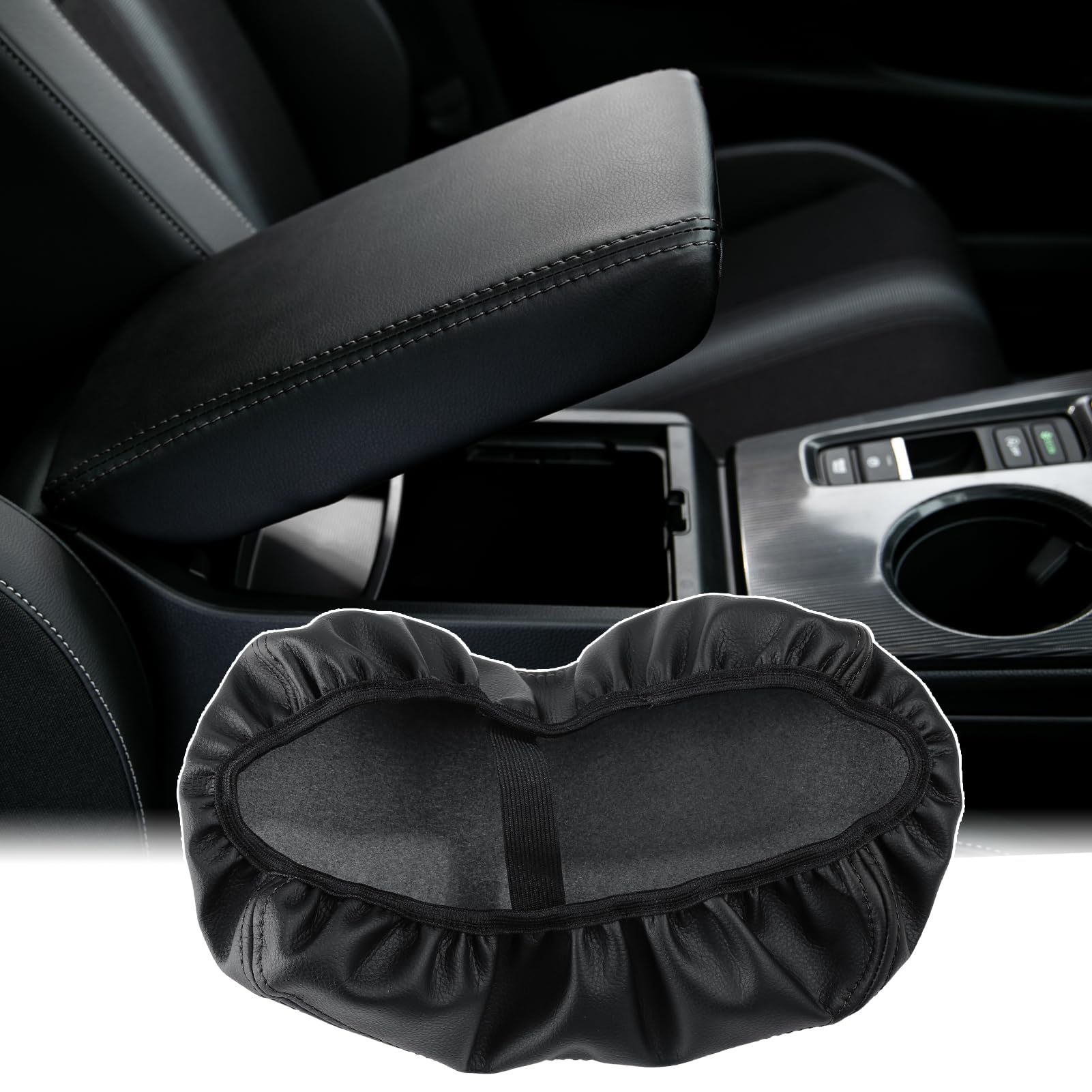 CKE armrest cover in Civic interior lifestyle shot adding style protection