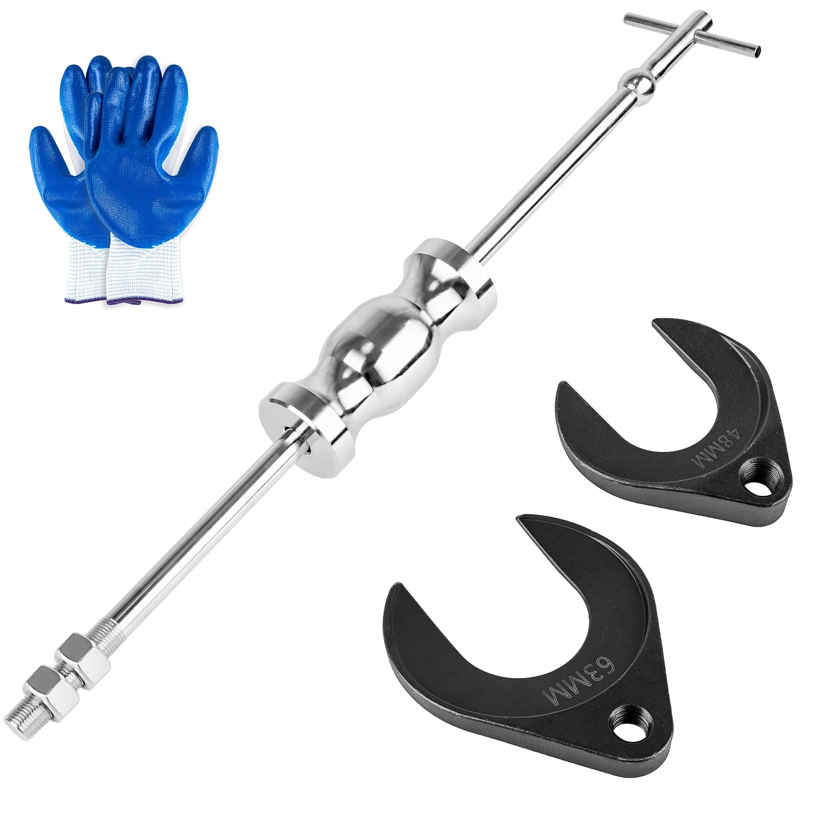 Clatoon front view of slide hammer kit showing complete contents and benefit of readiness