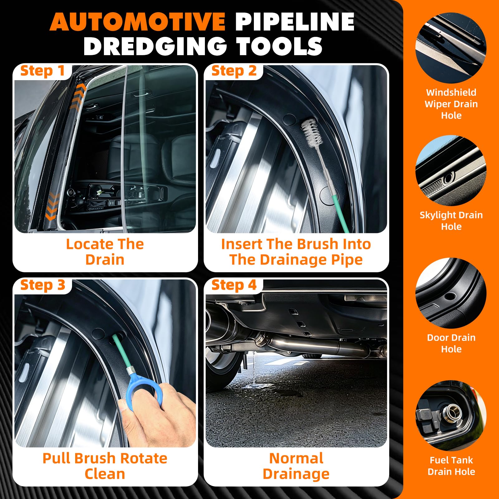 Clean Beastie long-handle wheel brush scrubbing alloy wheel effectively