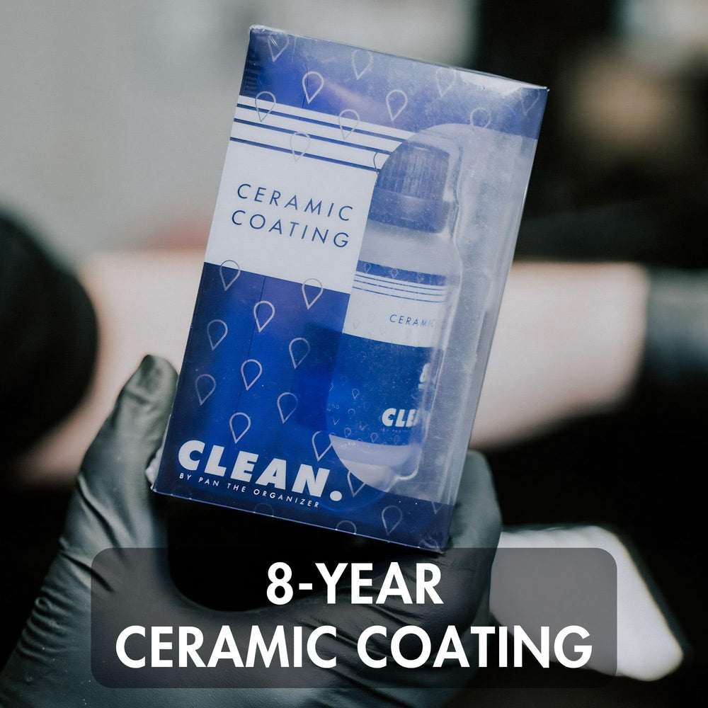 CLEAN. 30ml bottle next to measure tape for clear size and coverage context