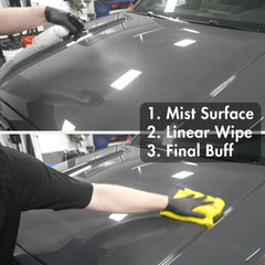 CLEAN. applied to painted panel for pre-coating cleaning benefit
