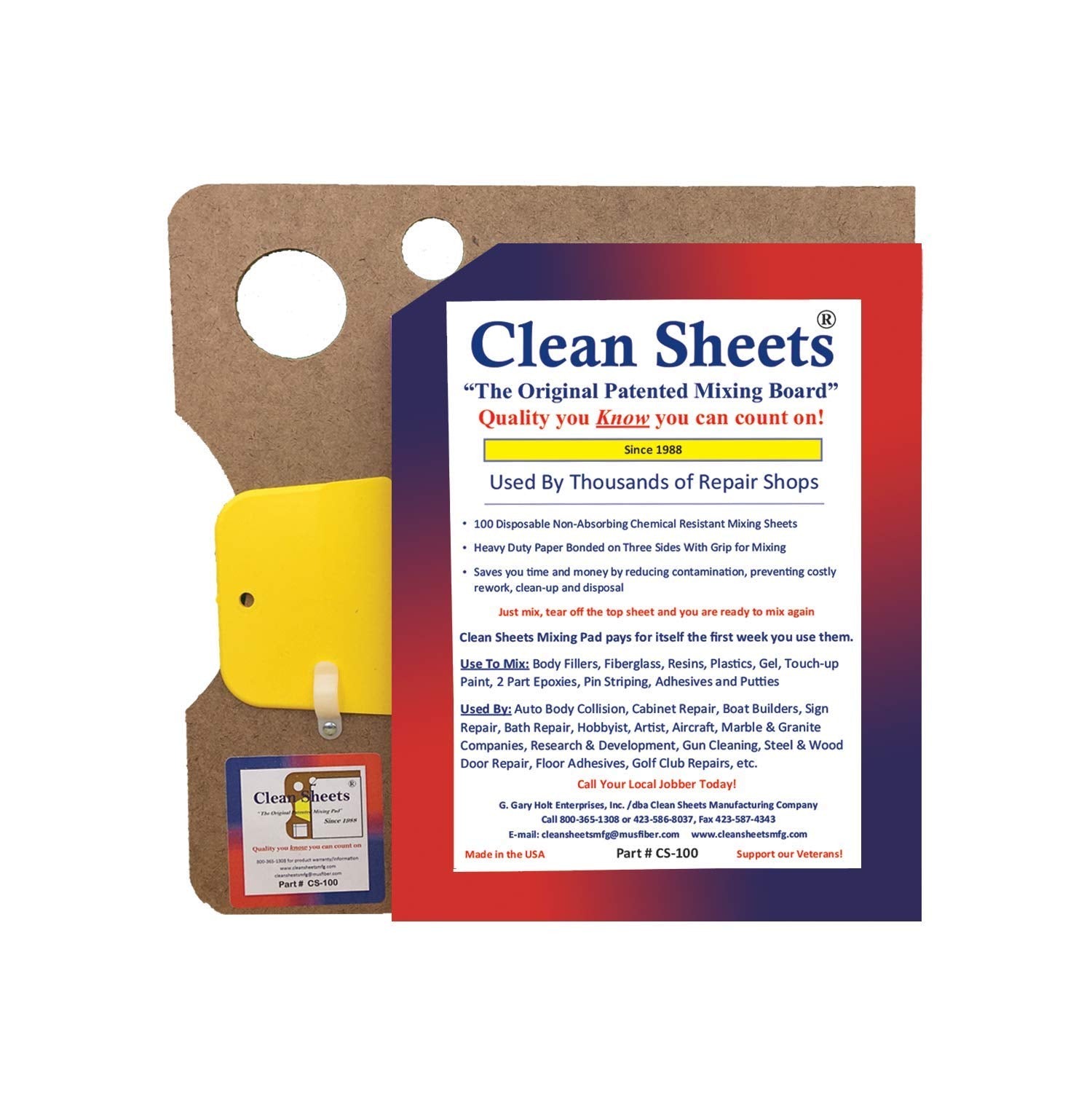 Clean Sheets front packaging showing pad and 100 disposable sheets for fast cleanup
