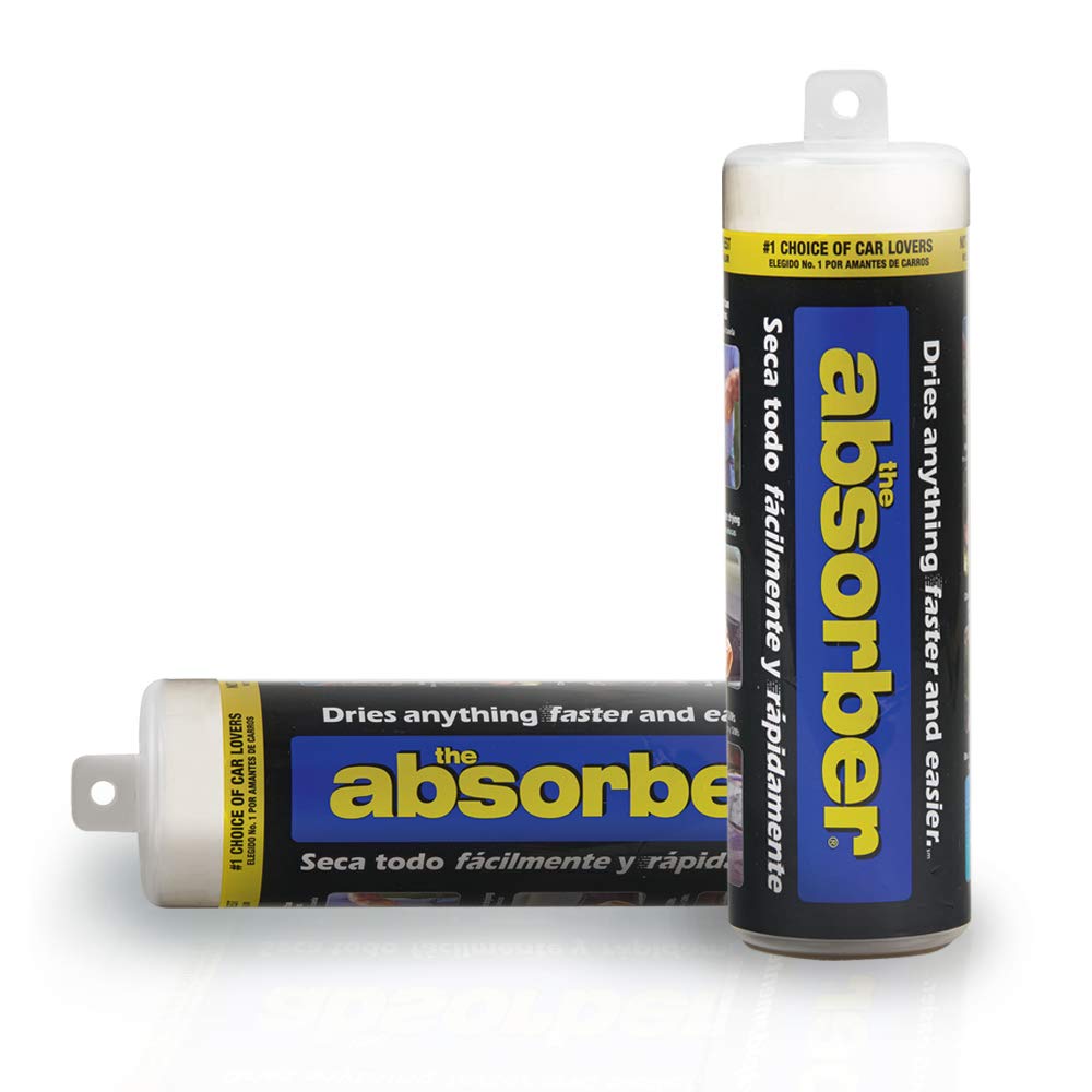 CleanTools Absorber front packaging showing included two towels and storage tube, convenient