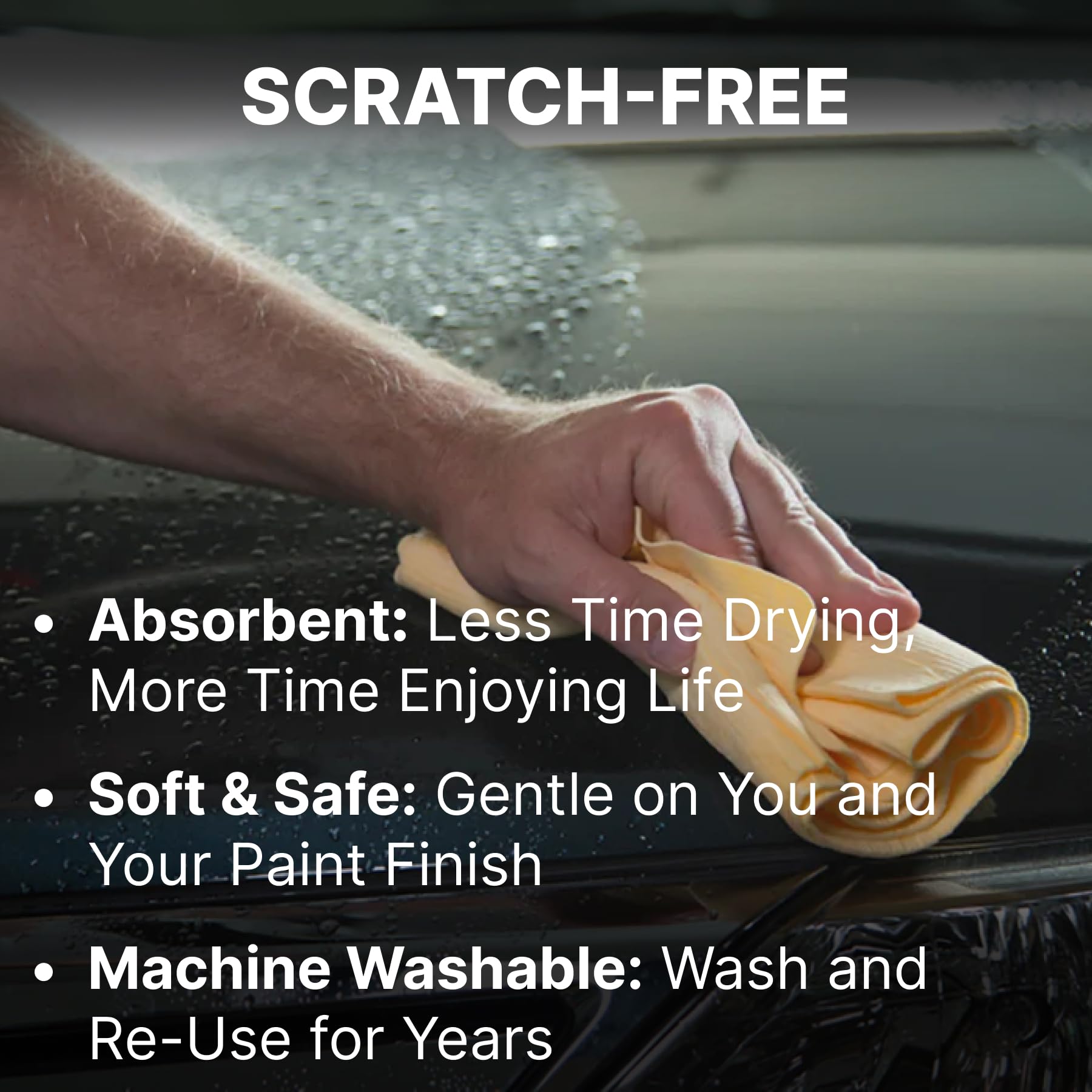 CleanTools Absorber drying a car hood fast and scratch-free, speeds up maintenance