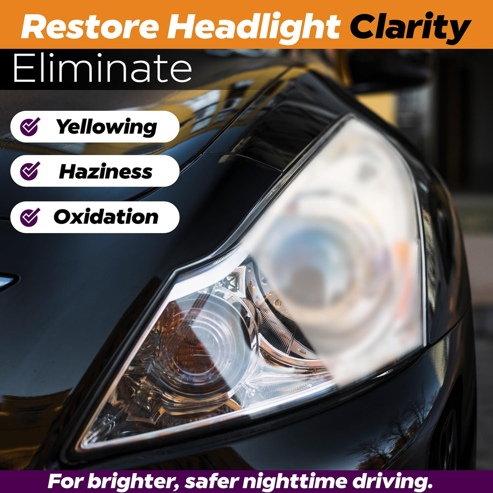 Clear Lights Tech application in progress on headlight demonstrating simple at-home use