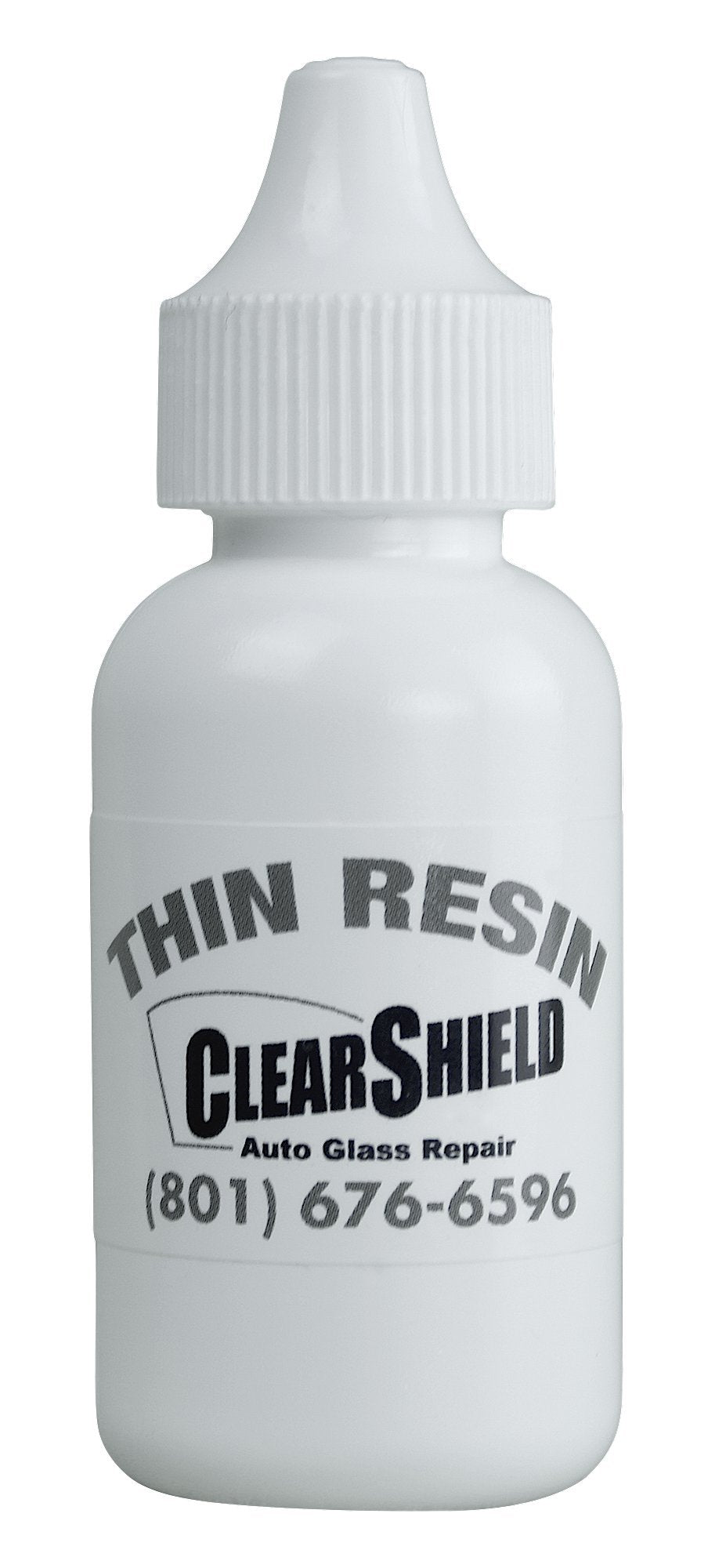 Clearshield bottle front label showing 30 ml resin for durable windshield repairs
