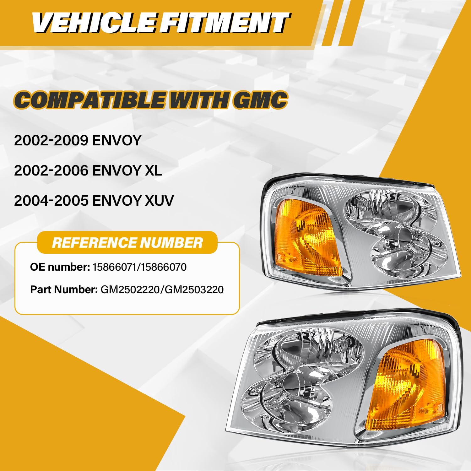 CLERYYE headlight installed on GMC Envoy demonstrating improved visibility