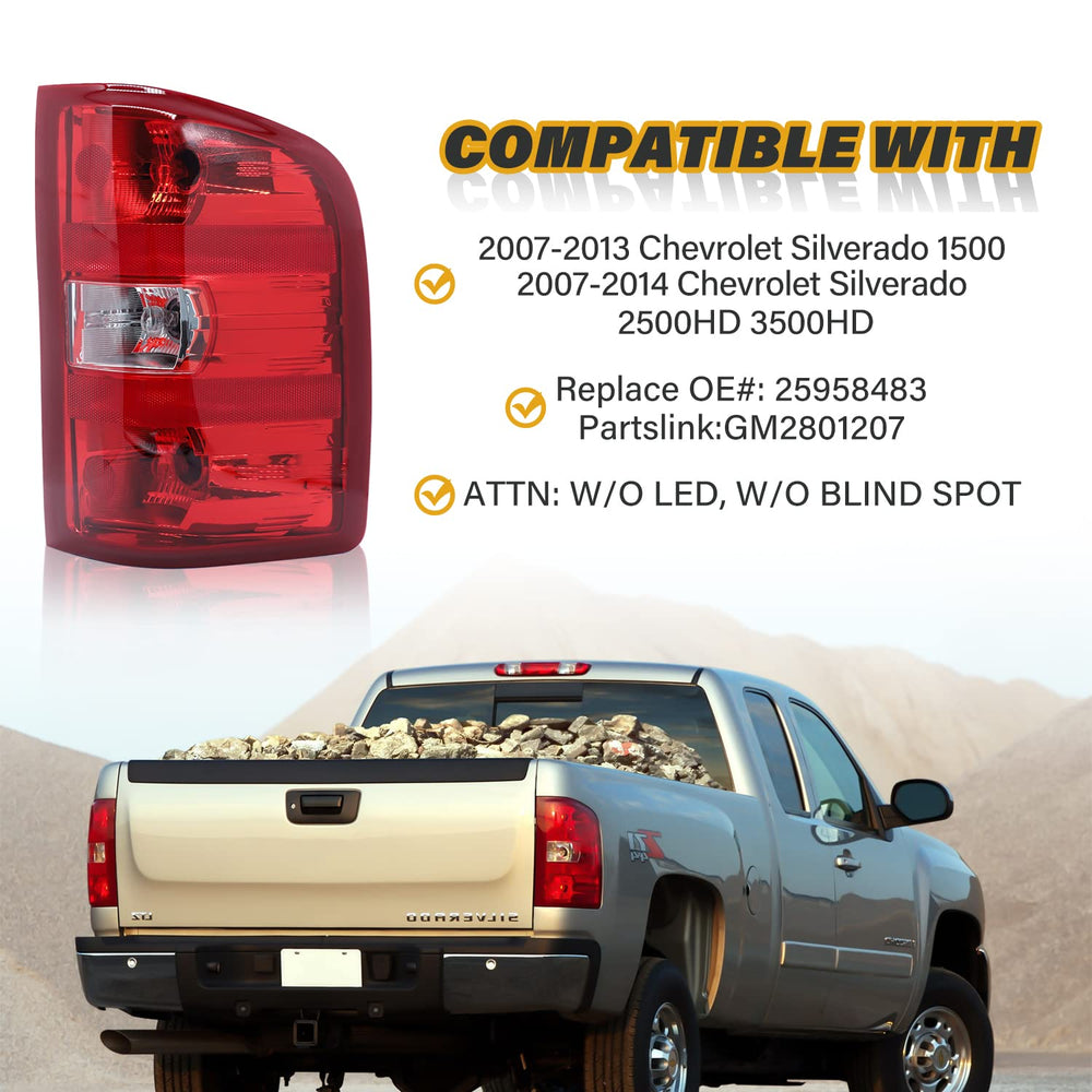 CLERYYE tail light installed on Silverado rear restoring factory appearance