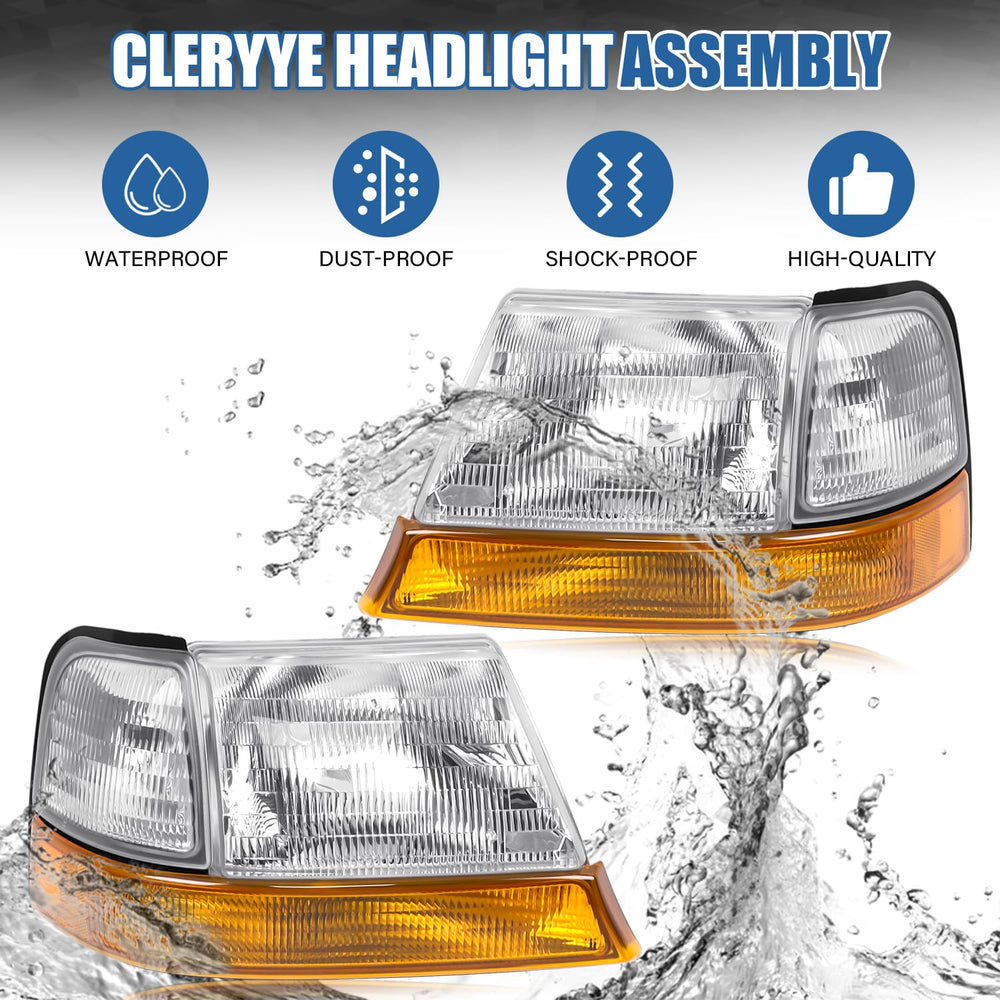 CLERYYE headlight beside a hand for size reference and quick direct replacement