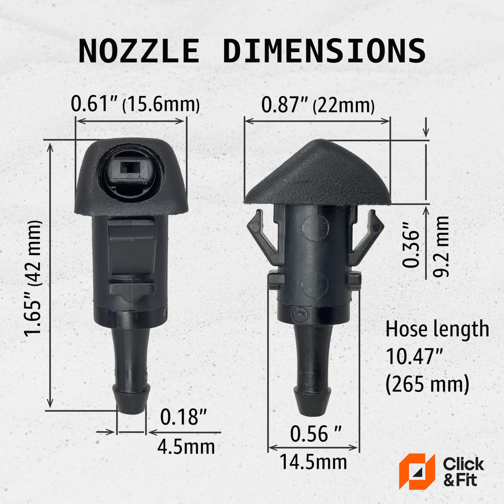 Click&Fit nozzle hose connection detail showing secure fit benefit
