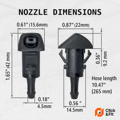 Click&Fit nozzle hose connection detail showing secure fit benefit