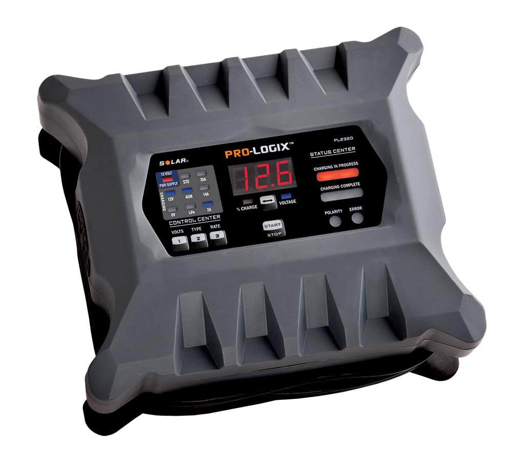 Clore Automotive PL2320 front panel showing controls and indicators for easy operation