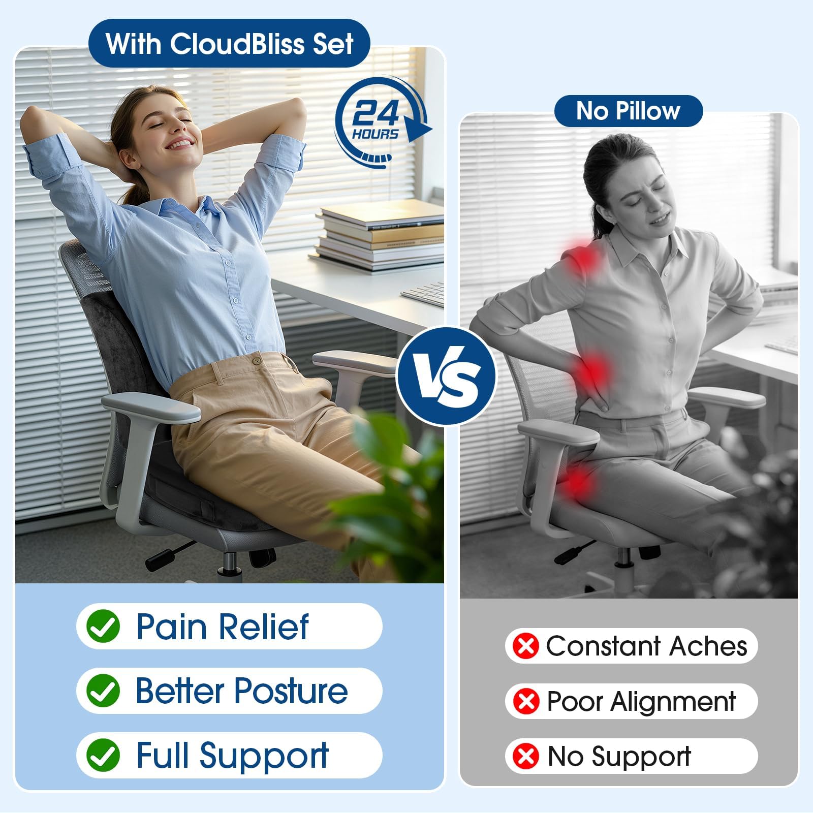 CloudBliss size comparison beside ruler showing large dimensions for wide chairs