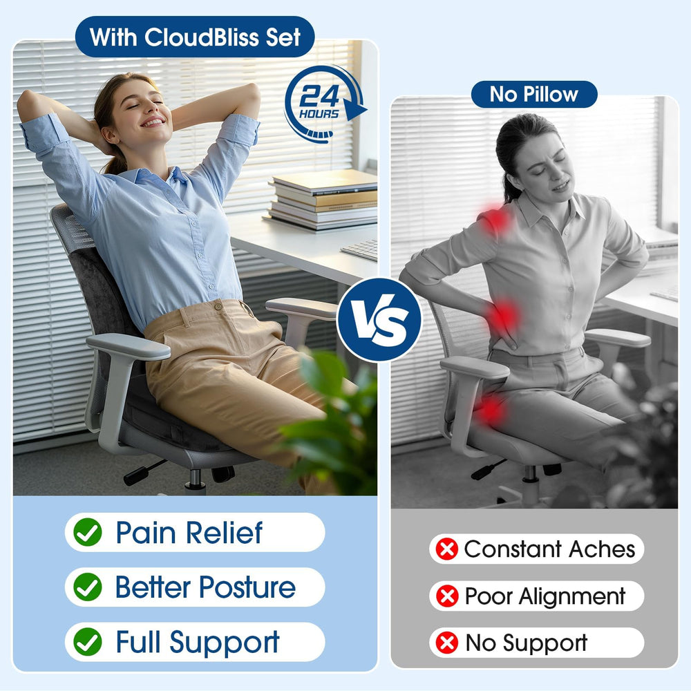 CloudBliss size comparison beside ruler showing large dimensions for wide chairs