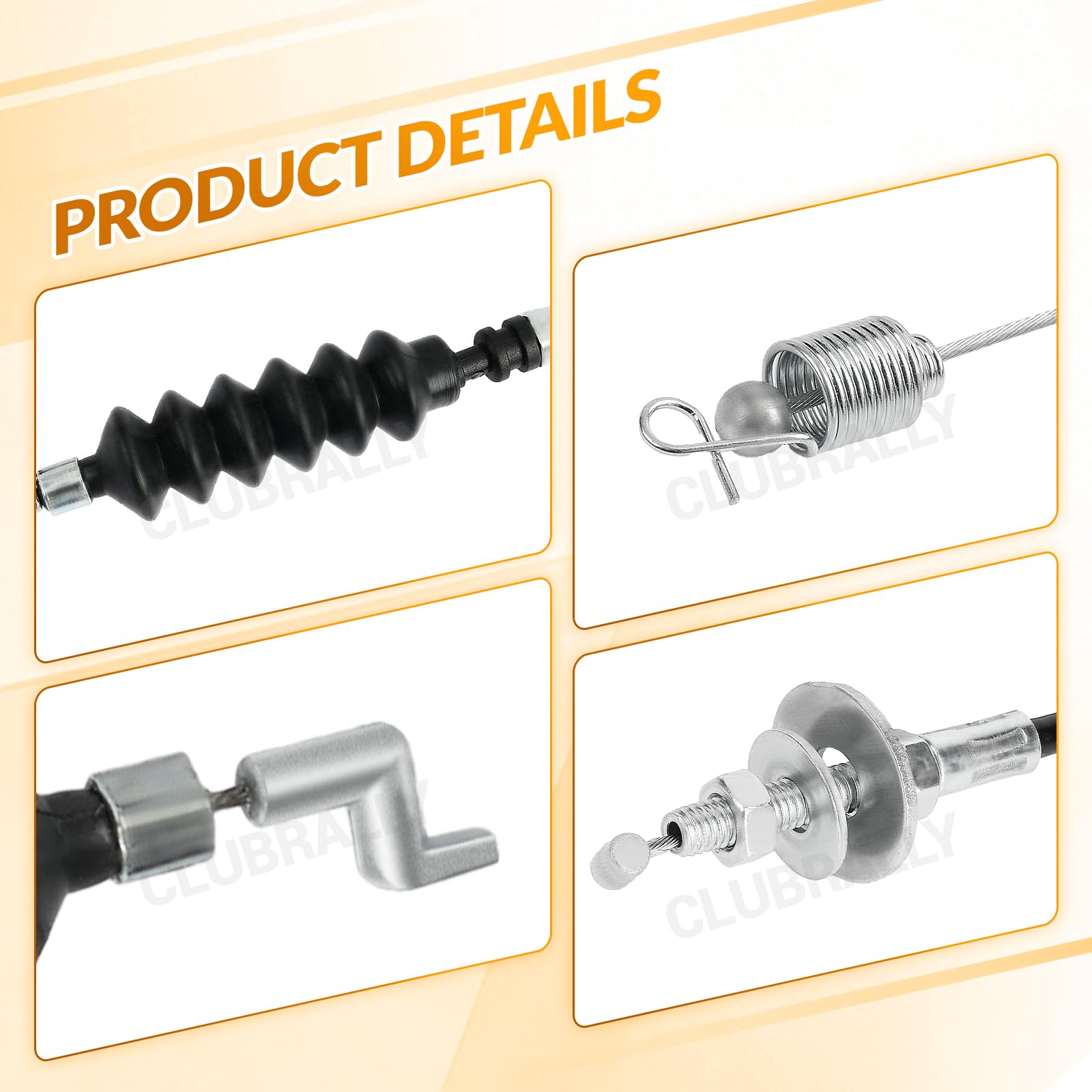 CLUBRALLY close-up of copper core cable construction for durability and smoother throttle feel
