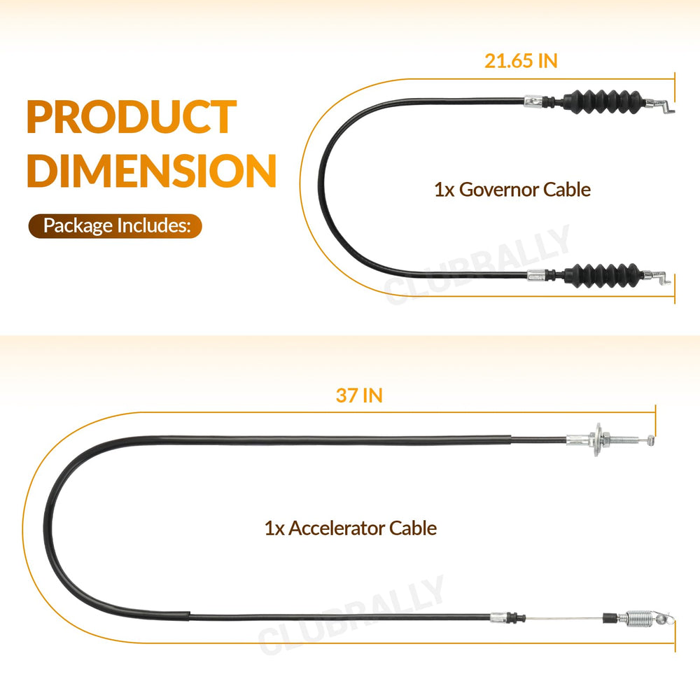 CLUBRALLY cables beside a ruler showing length and scale for precise fit verification