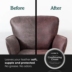 treated car seat detail with Clydes showing restored suppleness and protection