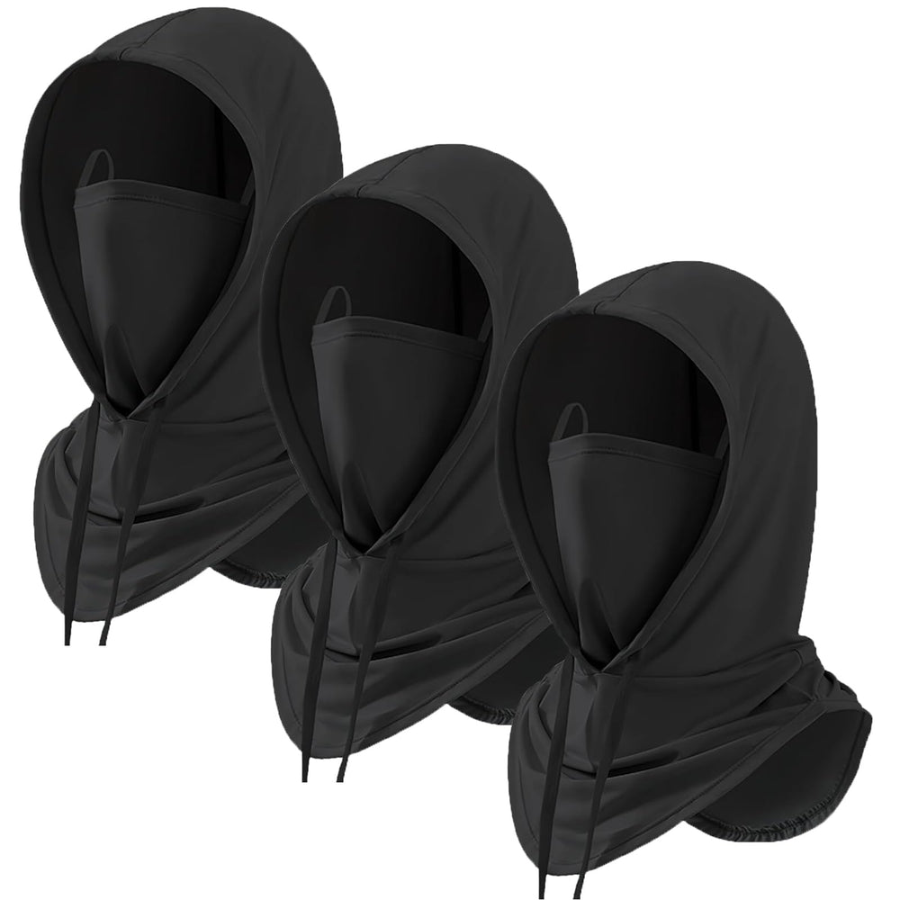 Cmonie front view pack of three showing full-head coverage and sun protection