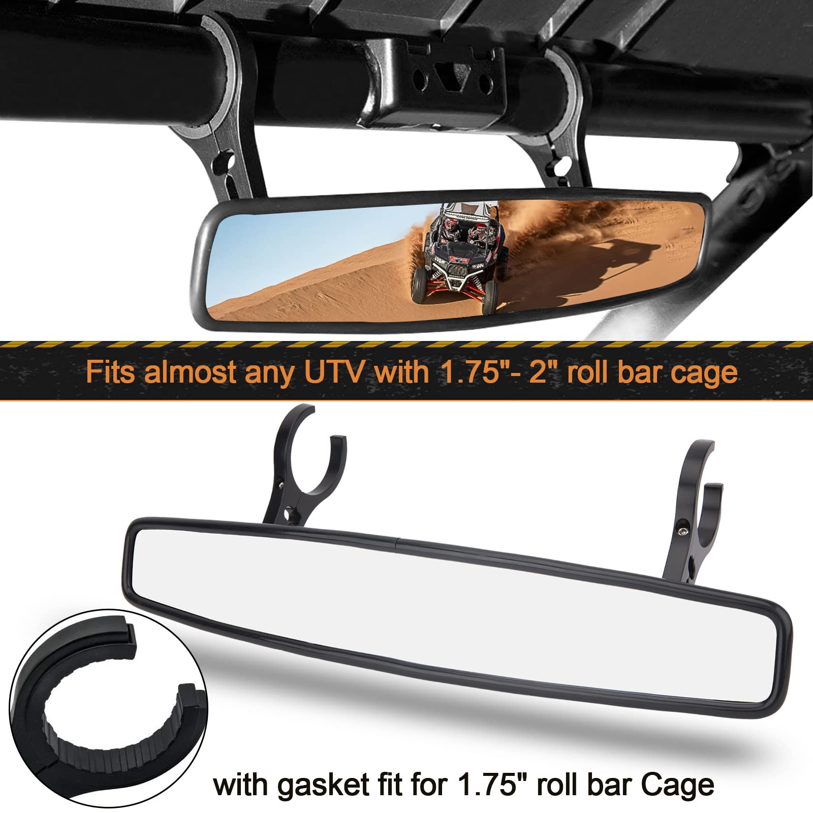 CMOOD mounted on 1.75-2" roll bar demonstrating secure fit benefit