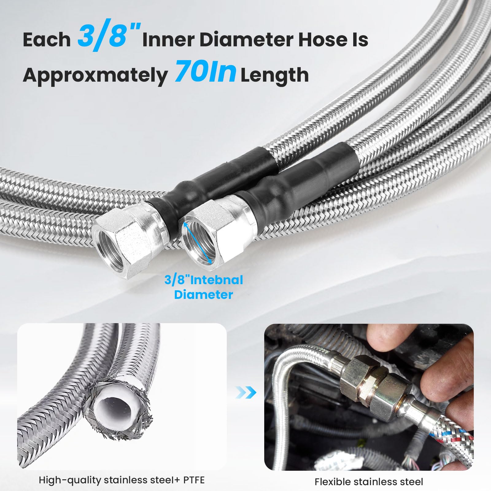 CMOOD stainless braid texture detail showing abrasion resistance and longevity