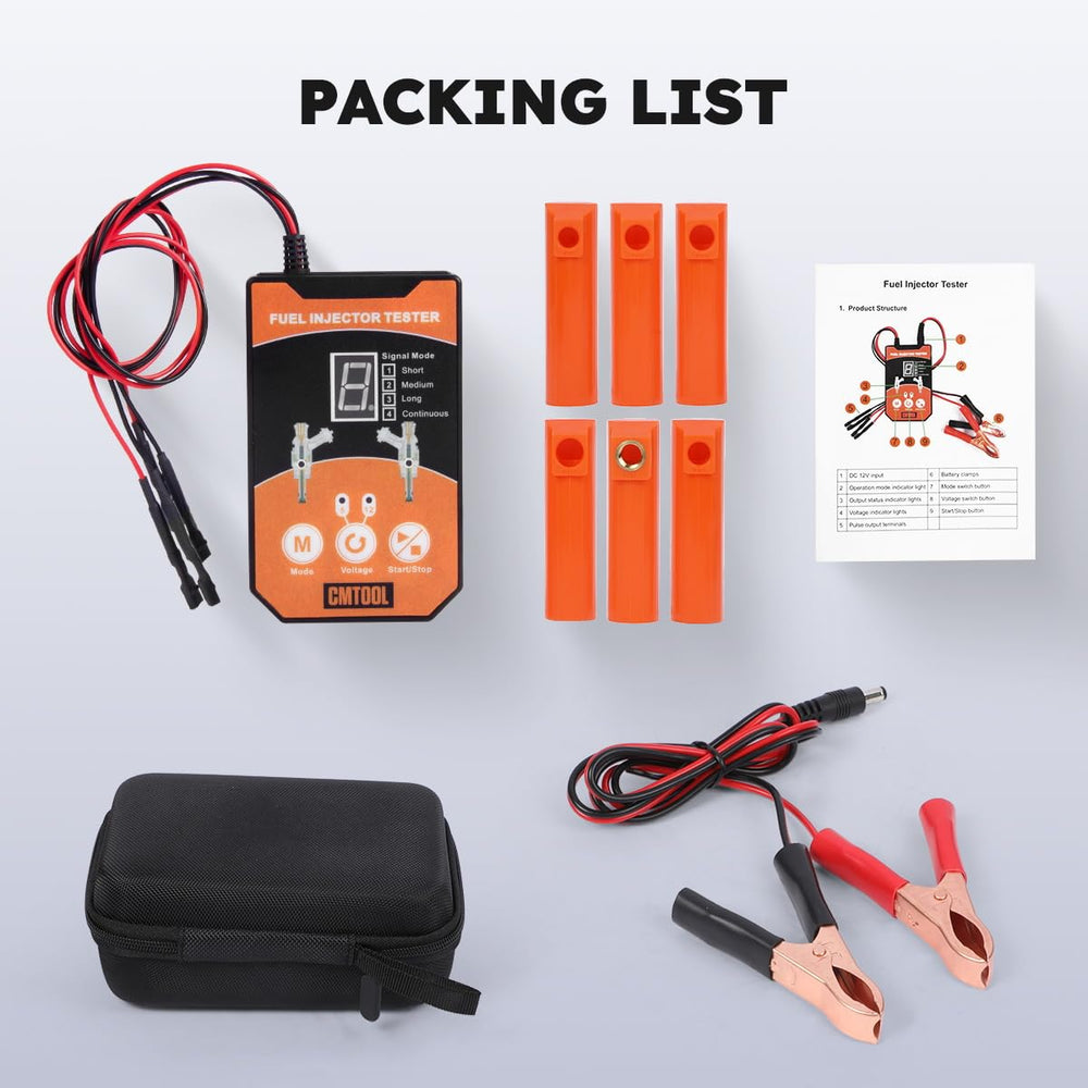 CMTOOL kit contents spread out with leads and adapters ready for service