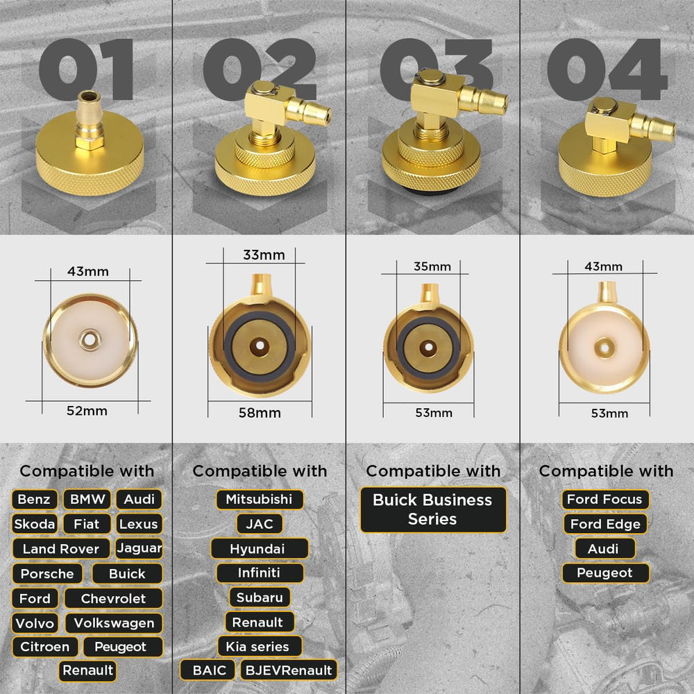 CMTOOL adapters with engraved numbers for quick selection and model matching advantage