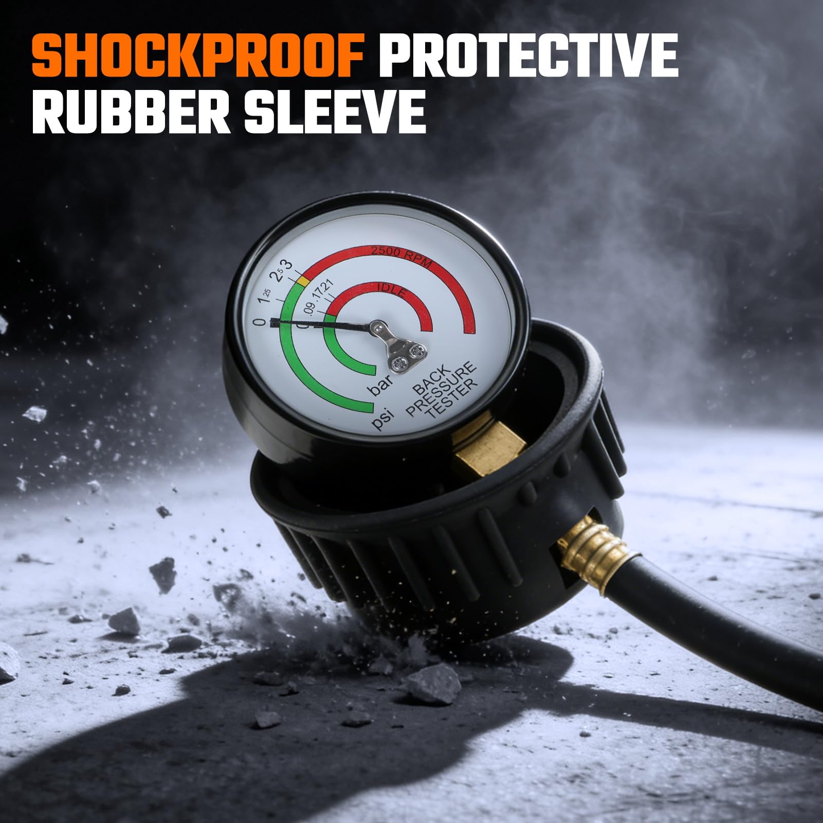 CMTOOL detailed shot of the 6-foot nitrile hose highlighting heat and wear resistance