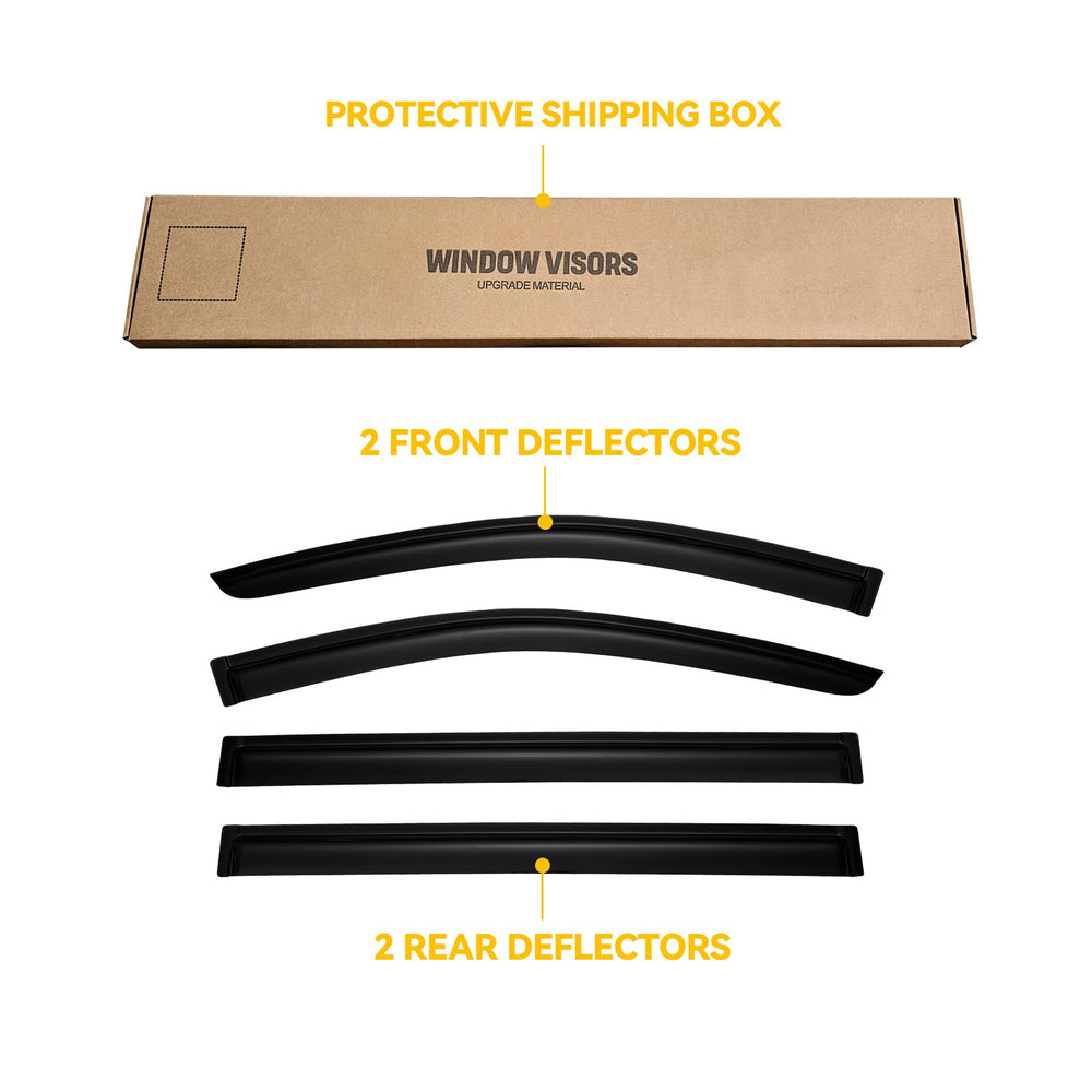 CMVT Auto visor angle showing how wind and rain are deflected away from windows