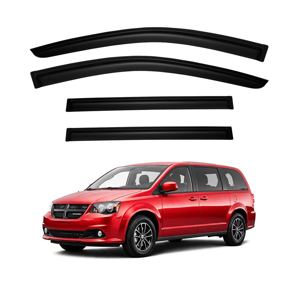 CMVT Auto lifestyle shot of minivan parked in rain with visors enabling ventilation