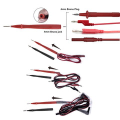 CNHIDEE banana plug connection demonstrating universal meter compatibility